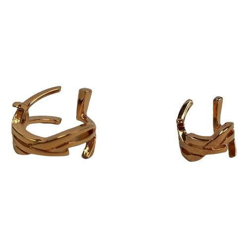 Pre-owned Saint Laurent Monogramme Earrings In Gold