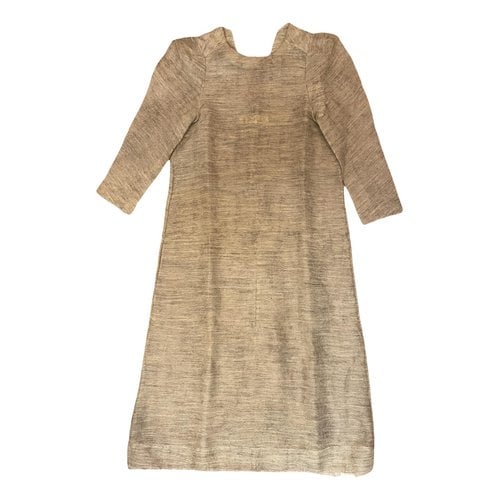 Pre-owned Marni Wool Maxi Dress In Grey