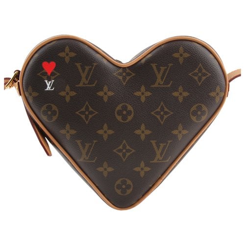 Pre-owned Louis Vuitton Coeur Game On Cloth Handbag In Brown