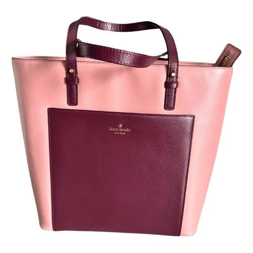 Pre-owned Kate Spade Leather Tote In Purple