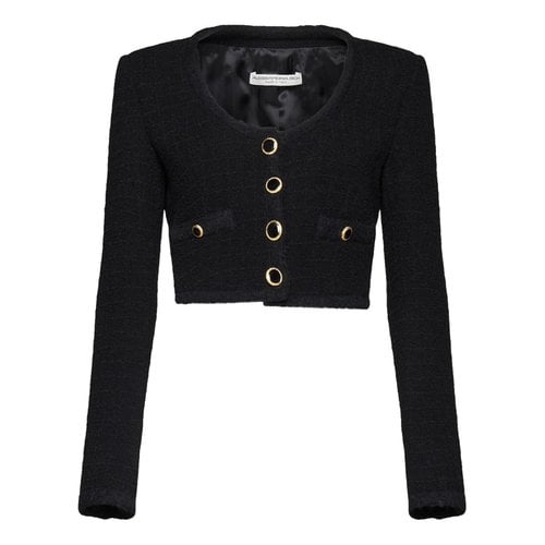 Pre-owned Alessandra Rich Wool Short Vest In Black
