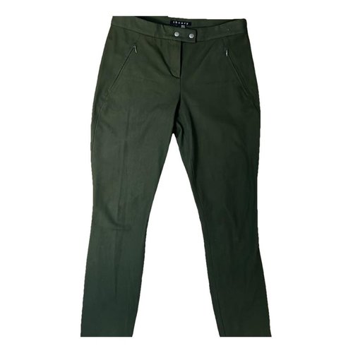 Pre-owned Theory Straight Pants In Green
