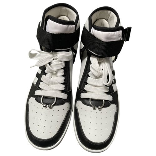 Pre-owned Neil Barrett Leather High Trainers In White