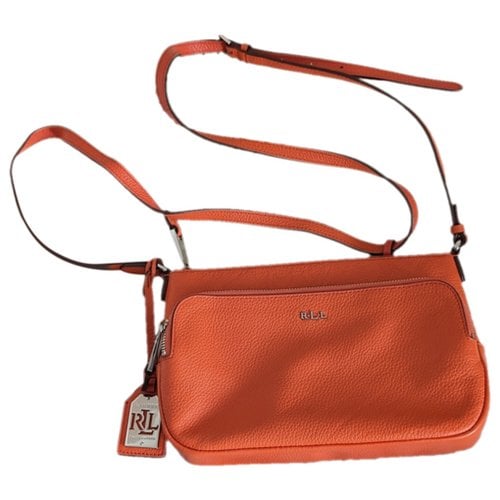 Pre-owned Lauren Ralph Lauren Leather Crossbody Bag In Orange