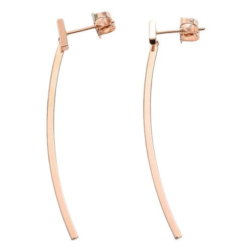 Pre-owned Tiffany & Co Tiffany T Pink Gold Earrings