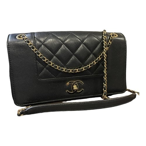 Pre-owned Chanel Mademoiselle Leather Handbag In Black