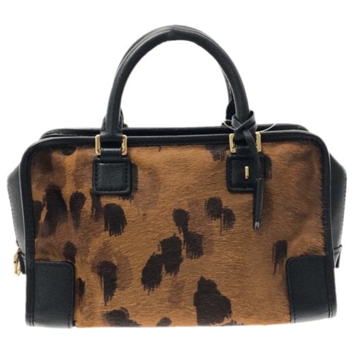 Pre-owned Loewe Amazona Leather Handbag In Brown