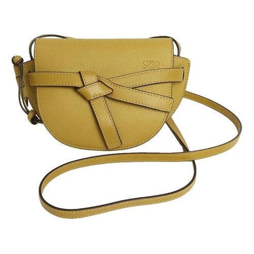 Pre-owned Loewe Gate Leather Handbag In Yellow