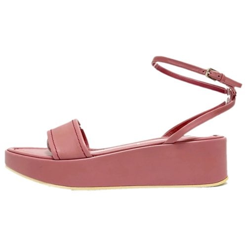 Pre-owned Jil Sander Leather Sandals In Pink