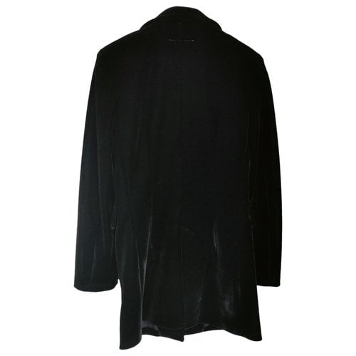 Pre-owned Mm6 Maison Margiela Velvet Coat In Black