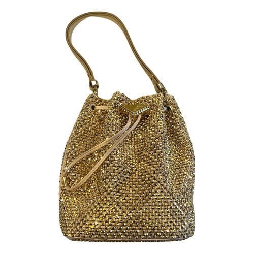 Pre-owned Prada Silk Crossbody Bag In Gold