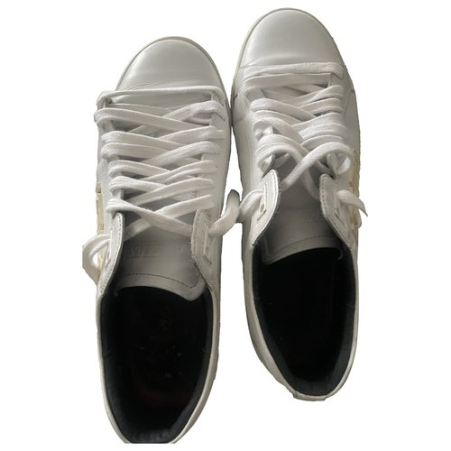 Pre-owned Kenzo Leather Low Trainers In White