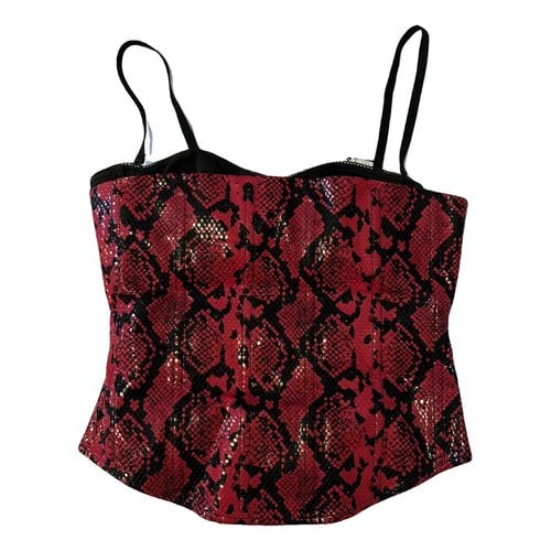 Pre-owned Miaou Leather Corset In Red