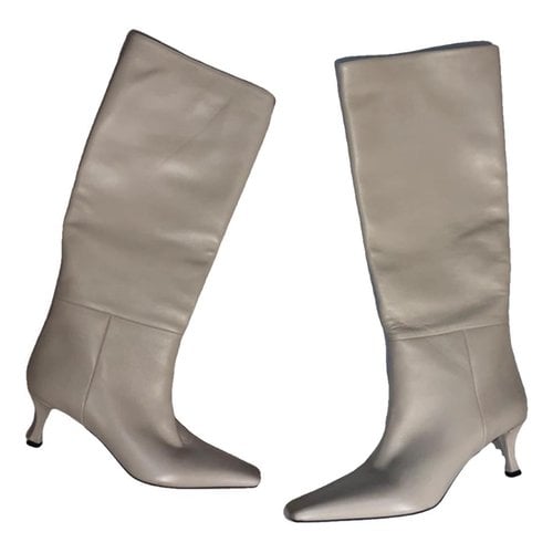 Pre-owned Proenza Schouler Leather Boots In Beige