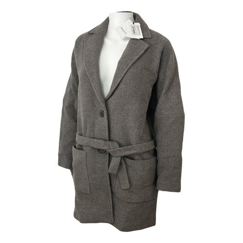 Pre-owned Berenice Wool Coat In Grey