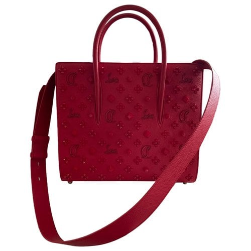 Pre-owned Christian Louboutin Paloma Leather Handbag In Red