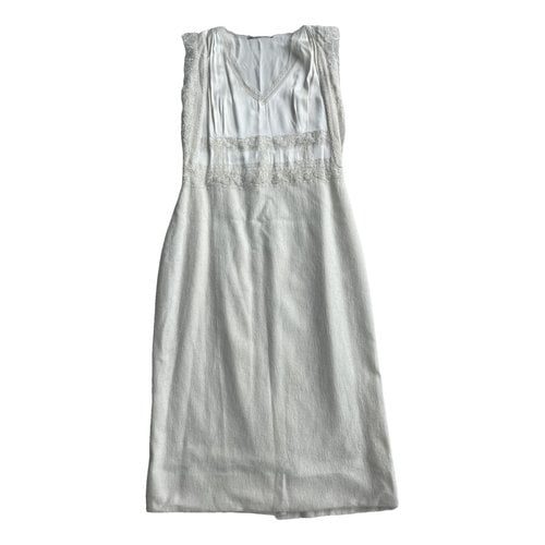 Pre-owned Ermanno Scervino Cashmere Mid-length Dress In Ecru