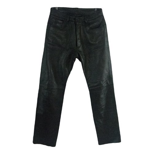Pre-owned Oakwood Leather Trousers In Black