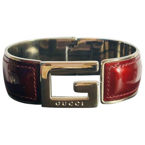 Pre-owned Gucci Icon Silver Bracelet In Burgundy