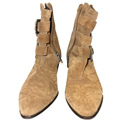 Pre-owned The Kooples Cowboy Boots In Camel