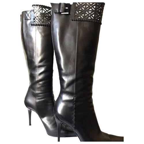 Pre-owned Casadei Leather Boots In Black