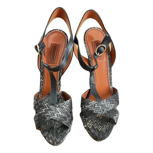 Pre-owned Missoni Leather Sandal In Black