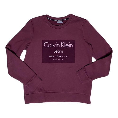 Pre-owned Calvin Klein Sweatshirt In Burgundy