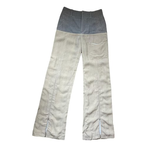 Pre-owned Chloé Linen Trousers In Beige