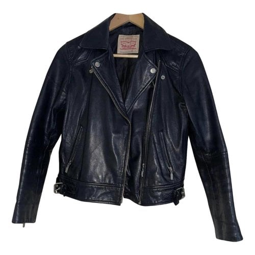 Pre-owned Levi's Leather Jacket In Black