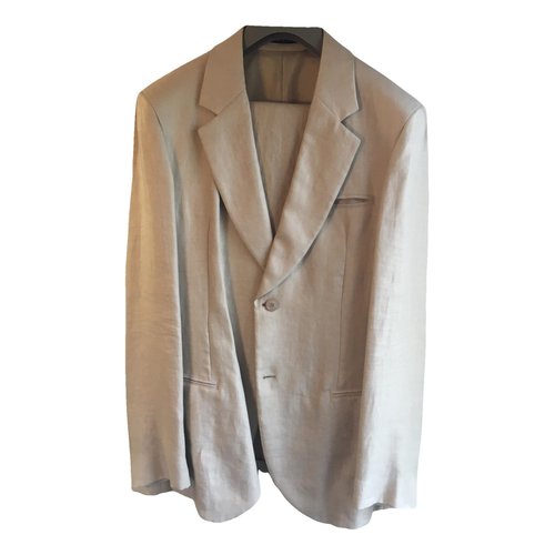 Pre-owned Emporio Armani Linen Suit In Beige