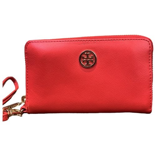 Pre-owned Tory Burch Leather Wallet In Red