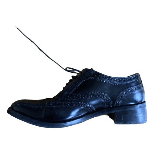 Pre-owned Church's Patent Leather Lace Ups In Black