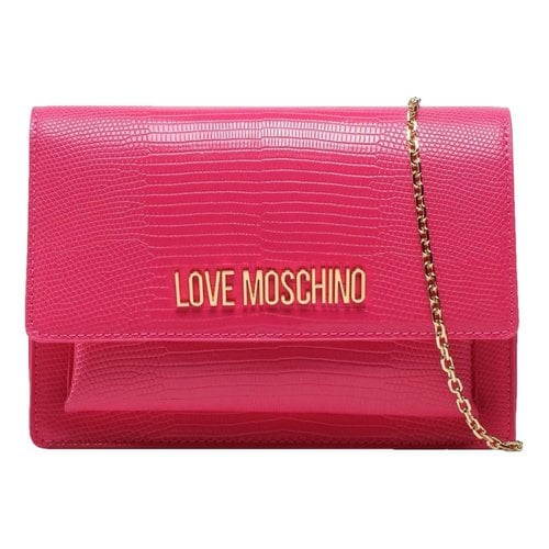 Pre-owned Moschino Love Leather Crossbody Bag In Pink