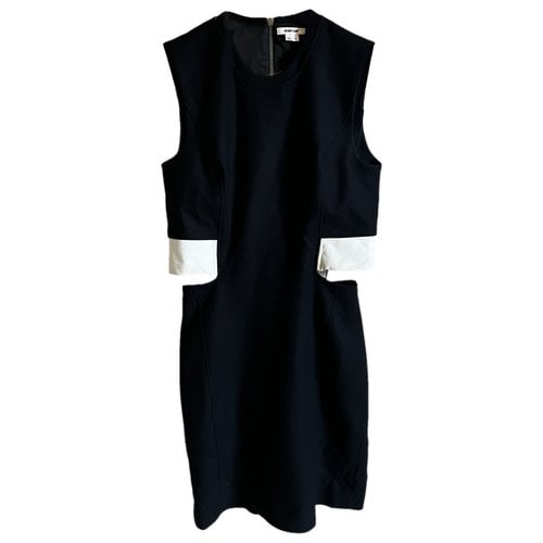 Pre-owned Helmut Lang Wool Mini Dress In Black
