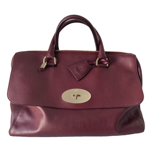 Pre-owned Mulberry Del Rey Leather Handbag In Burgundy