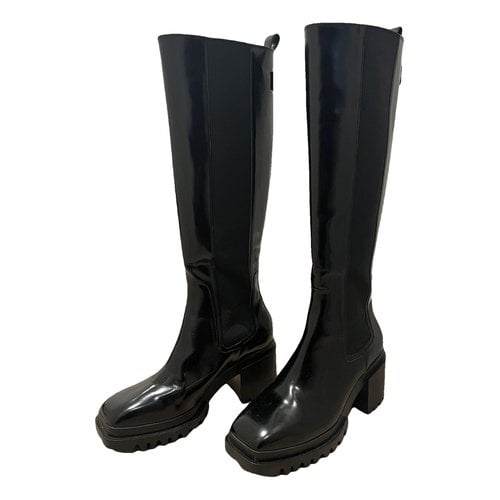 Pre-owned Allsaints Leather Boots In Black