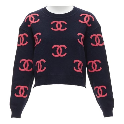 Pre-owned Chanel Cashmere Jumper In Navy