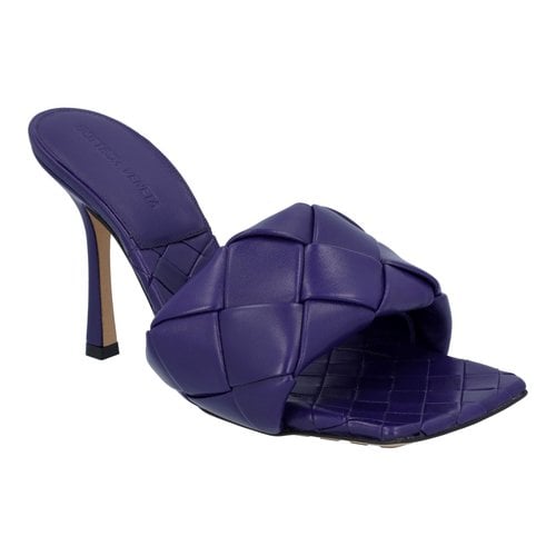 Pre-owned Bottega Veneta Leather Mules & Clogs In Purple