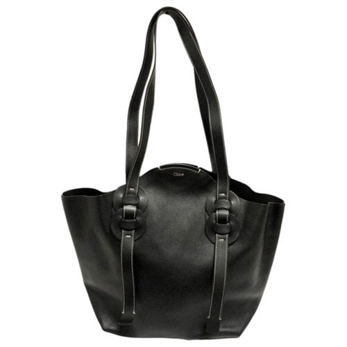 Pre-owned Chloé Darryl Leather Tote In Black