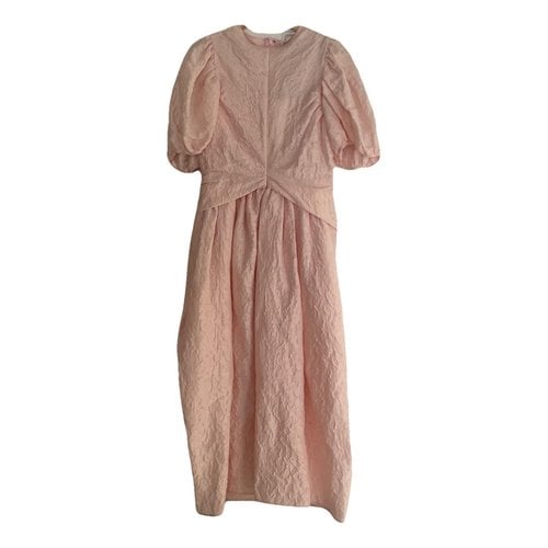 Pre-owned Cecilie Bahnsen Linen Mid-length Dress In Pink