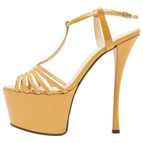 Pre-owned Giuseppe Zanotti Patent Leather Sandal In Yellow