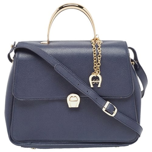 Pre-owned Aigner Leather Bag In Navy