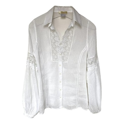 Pre-owned D Exterior Linen Blouse In White