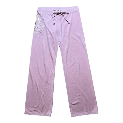 Pre-owned Juicy Couture Velvet Straight Pants In Pink