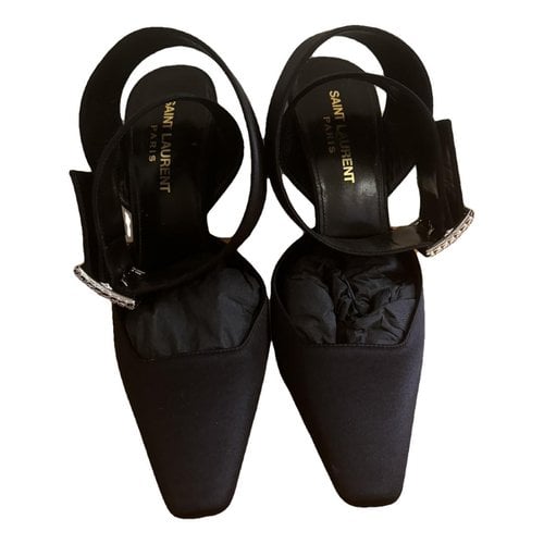 Pre-owned Saint Laurent Cloth Heels In Black