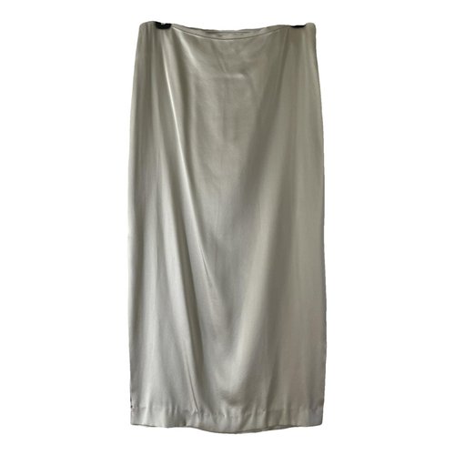 Pre-owned Protagonist Silk Mid-length Skirt In Grey