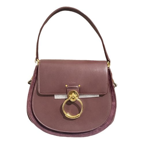 Pre-owned Chloé Tess Leather Handbag In Burgundy