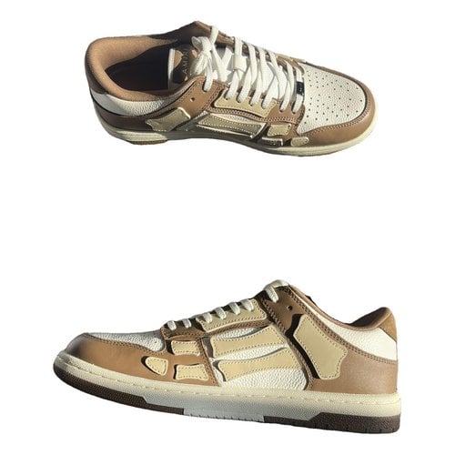 Pre-owned Amiri Leather Low Trainers In Brown