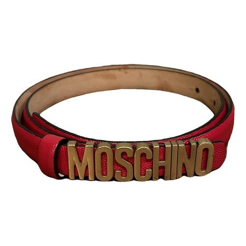 Pre-owned Moschino Leather Belt In Red