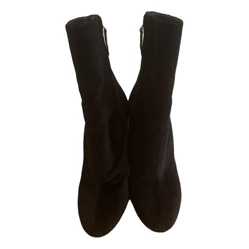 Pre-owned Louis Vuitton Velvet Boots In Black